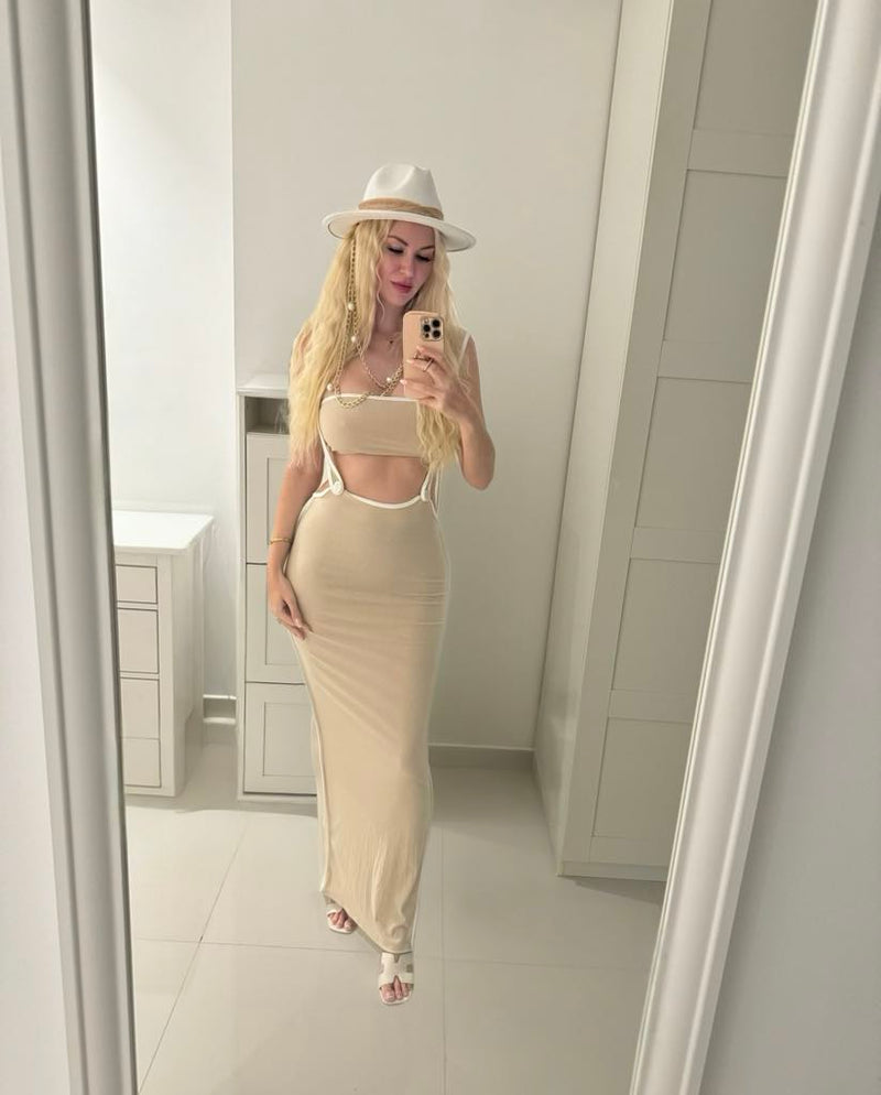 Suspender Maxi Skirt Set