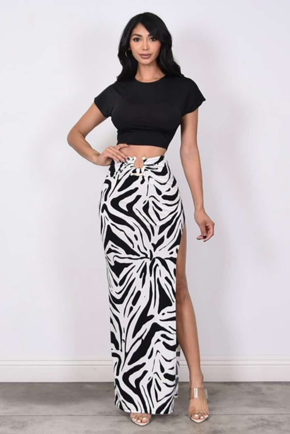 Zebra Maxi Skirt Set