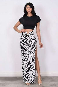 Zebra Maxi Skirt Set