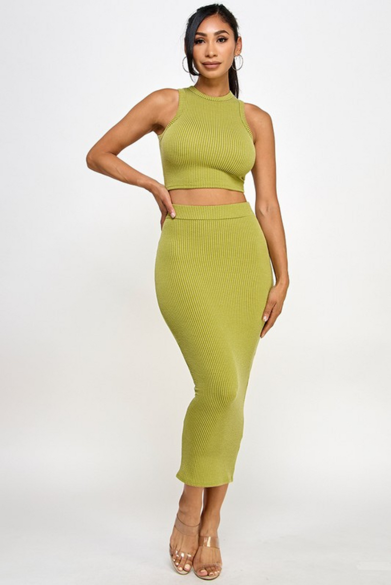 Crop Top & Midi Set