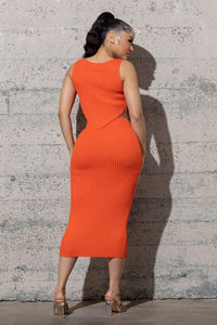 Crop Sweater & Midi Skirt Set