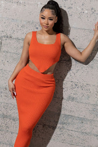 Crop Sweater & Midi Skirt Set