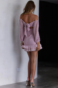 Lace Off Shoulder Dress - Back