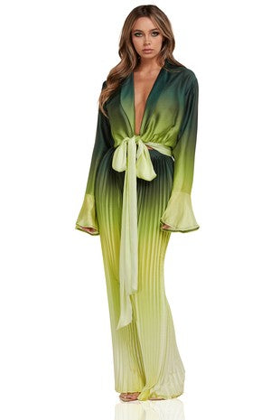 Ombre Woven Pleated Pants Set