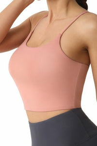 Adjustable Strap Sports Bralette- Pink