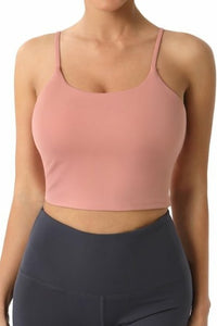 Adjustable Strap Sports Bralette- Pink