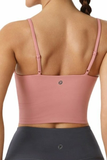 Adjustable Strap Sports Bralette- Pink