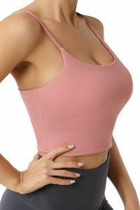Adjustable Strap Sports Bralette- Pink