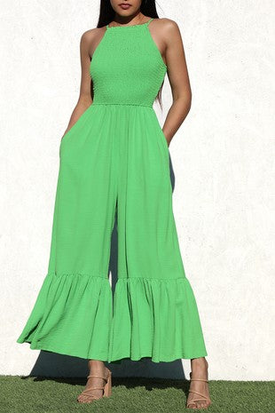 Smocked Woven Jumpsuit