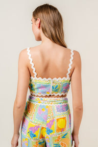 Scalloped Print Crop