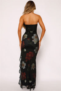 Printed Lace Maxi Dress