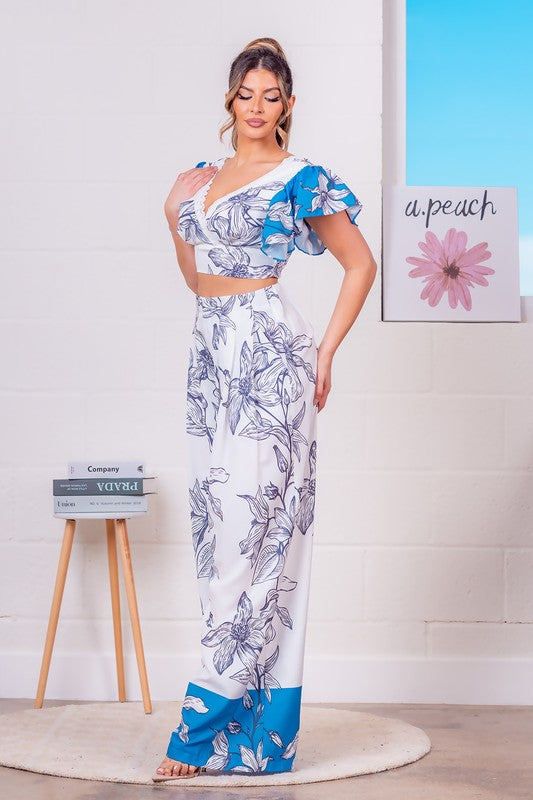 Floral Print Top & Bottom Set