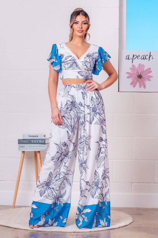 Floral Print Top & Bottom Set