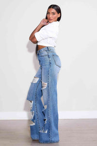 High-RiseDistressed Wide Leg Jeans (1)