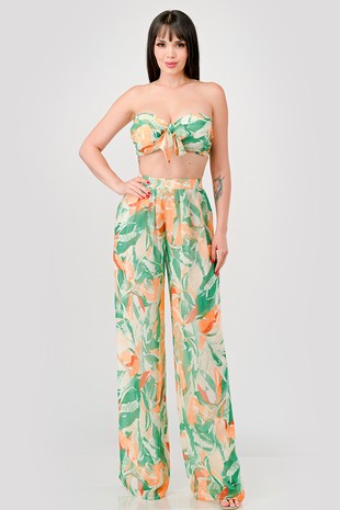 Chiffon Top & Pants Set