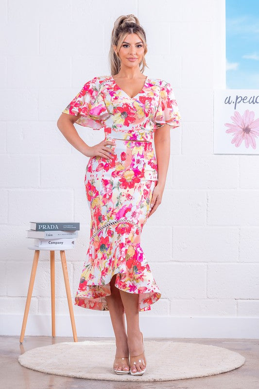 Cropped Top & Midi Mermaid Skirt