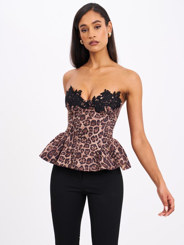 Cheetah Print Peplum Top