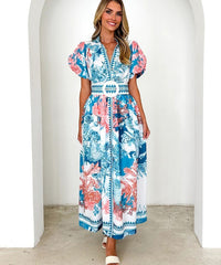 Belted Printed Maxi Dress