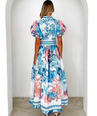 Belted Printed Maxi Dress
