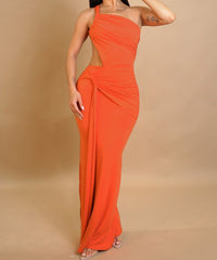 One Shoulder Maxi Dress