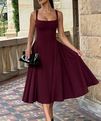 Structured Flare Midi Dress