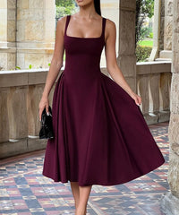 Structured Flare Midi Dress