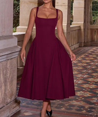 Structured Flare Midi Dress