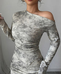 Off Shoulder Long Sleeve Set