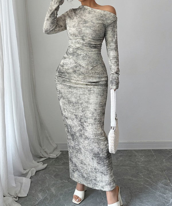 Off Shoulder Long Sleeve Set