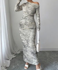 Off Shoulder Long Sleeve Set