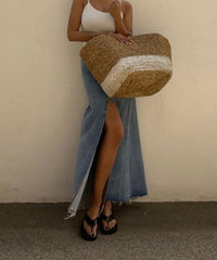 High-waisted Denim Skirt