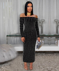 Black Sequined Dress