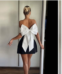 Off-shoulder Bow Waist Dress