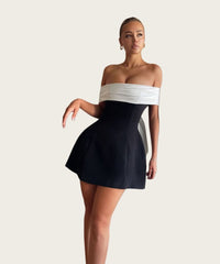 Off-shoulder Bow Waist Dress