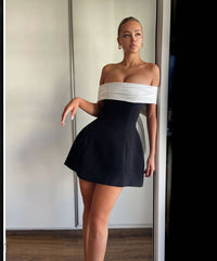 Off-shoulder Bow Waist Dress