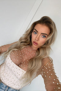 Pearl & Rhinestone Top