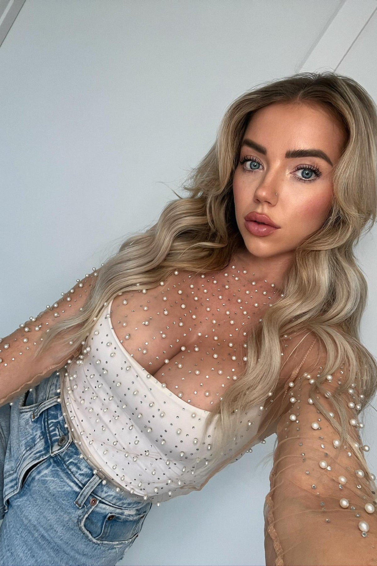 Pearl & Rhinestone Top