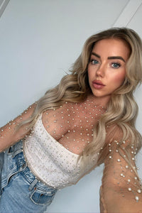 Pearl & Rhinestone Top