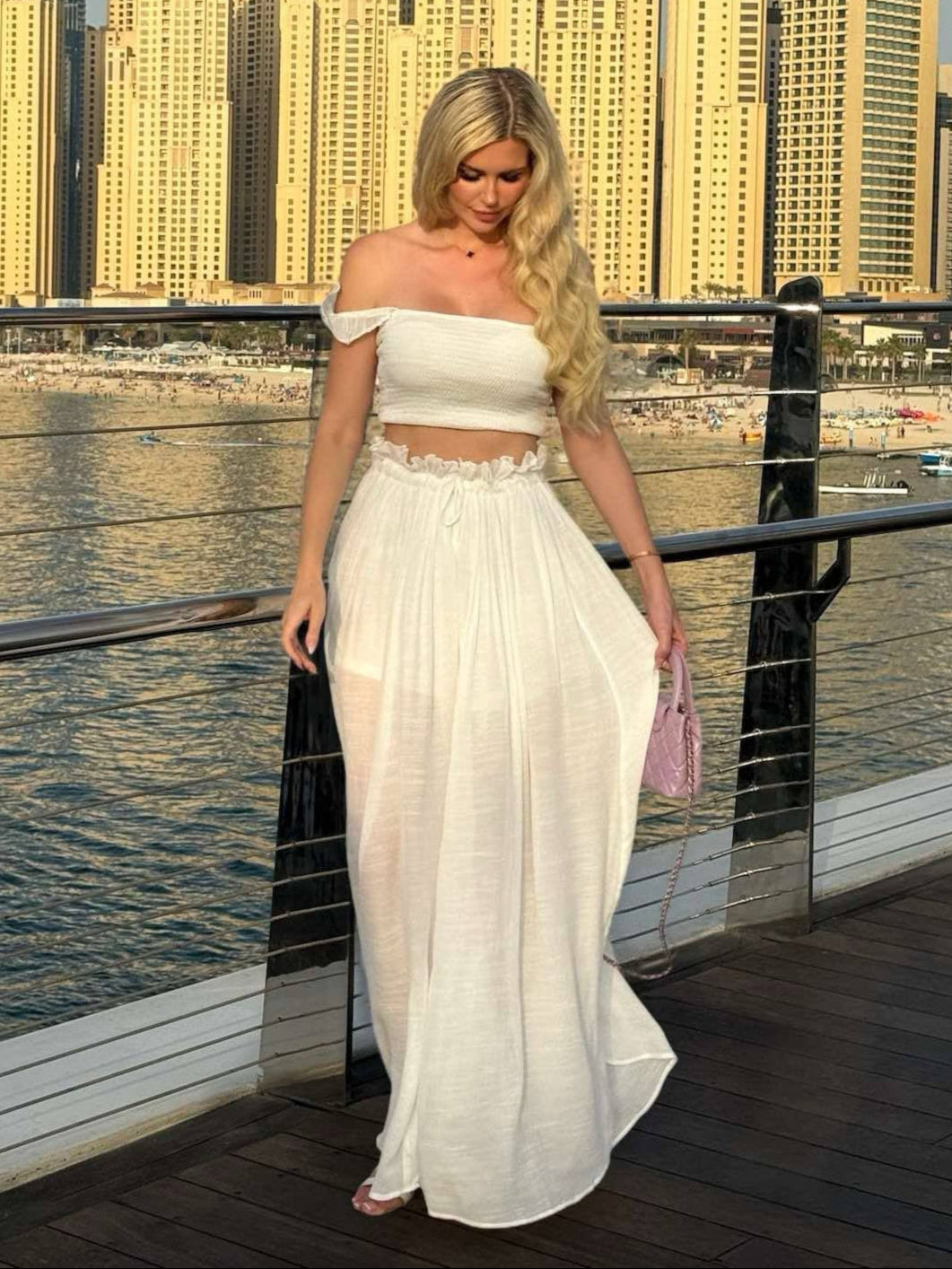 Smocked Top & Maxi Skirt Set