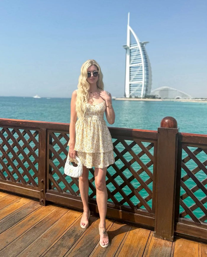 Tiered Floral Corset Mini Dress