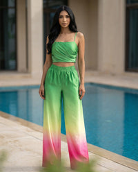 Ombre Satin Top and Pant Set