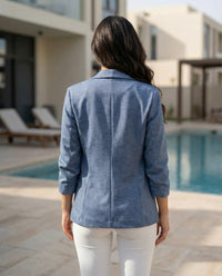 Ruched Sleeve Blazer