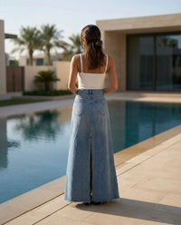 High-waisted Denim Skirt