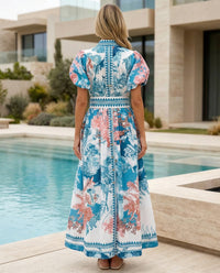 Belted Printed Maxi Dress