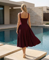 Structured Flare Midi Dress