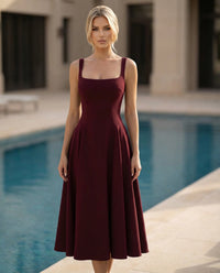 Structured Flare Midi Dress