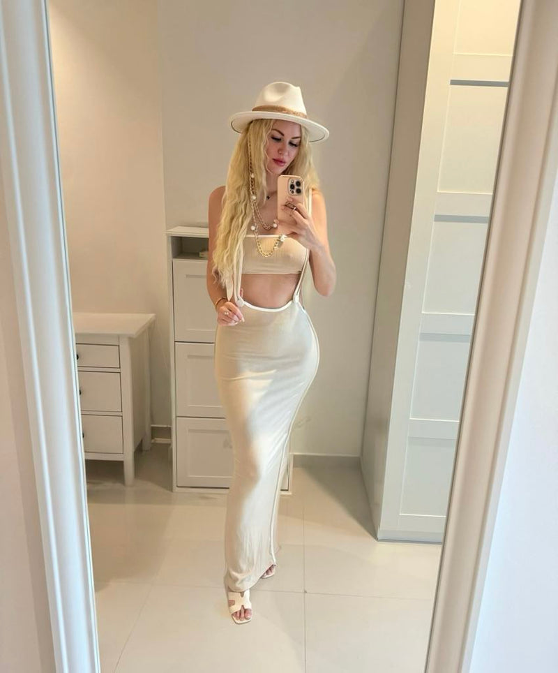 Suspender Maxi Skirt Set