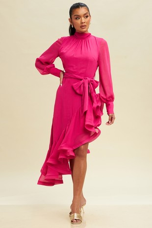 Ruffle Hem Maxi Dress